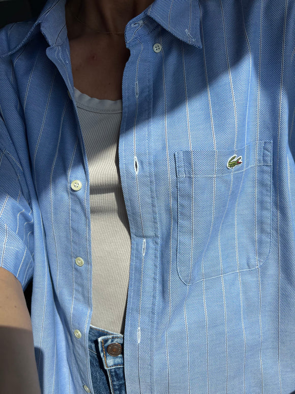 Camicia Lacoste azzurra righe
