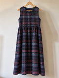 PRE ORDINE • Abito Bea lana tartan • lungo • senza maniche