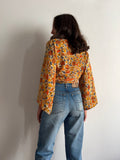 Camicia incrociata fiori arancioni