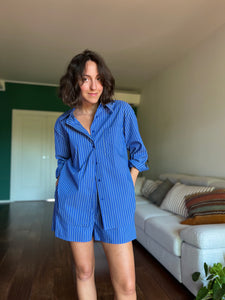 Camicia ampia righe blu