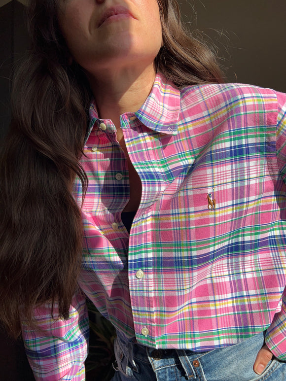Camicia Ralph Lauren tartan rosa