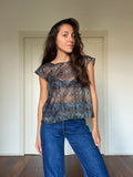 Maglietta tipo Missoni blu