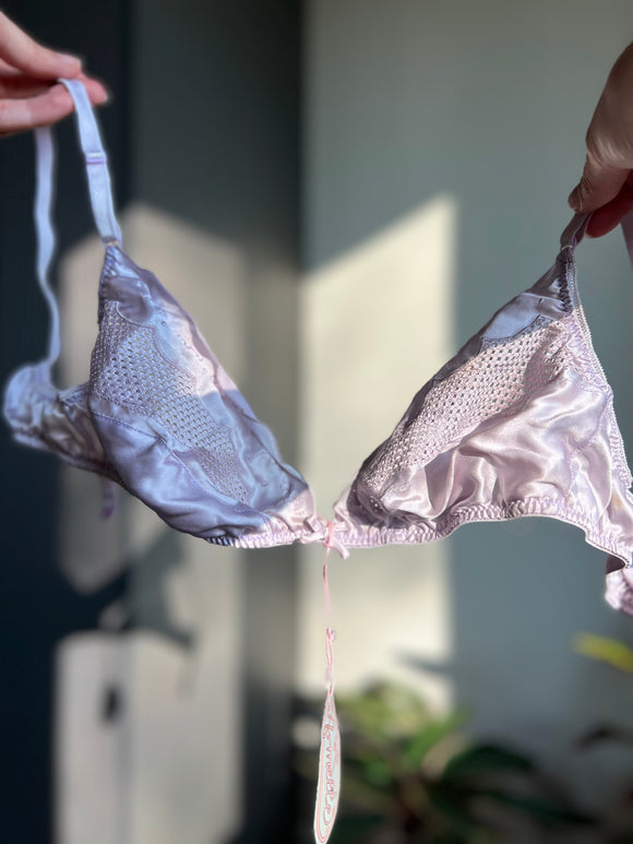 Reggiseno di seta mod.5 • pizzo • lilla