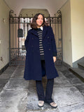 Cappotto svasato blu