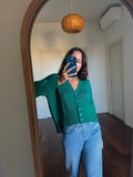 Cardigan corto verde