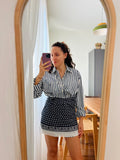 Combo pareo + camicia Ralph Lauren • bianco e blu righe e fiorellini