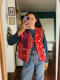 Gilet trapuntato rosso
