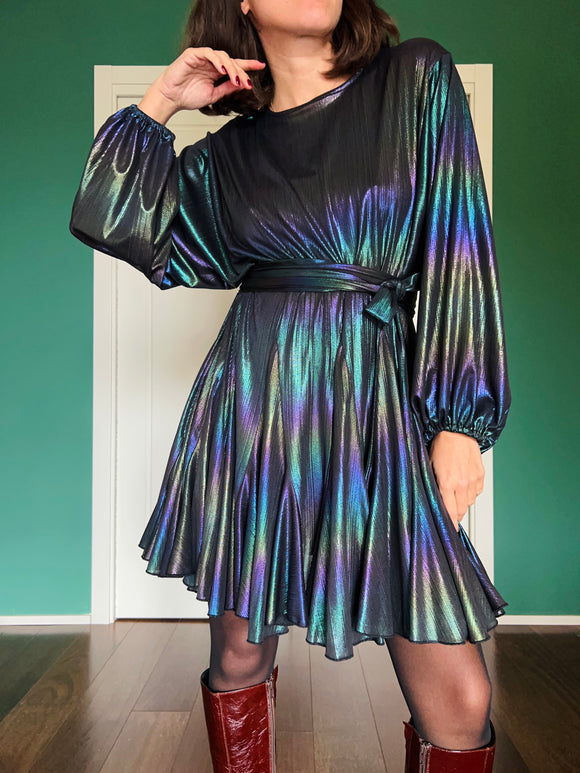 Abito con cintura corto holographic