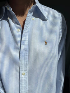 Camicia Ralph Lauren righine azzurre 1