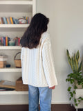 Maxi maglione trecce panna
