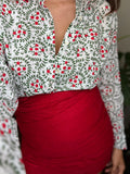 Combo “al contrario”  pareo + camicia • rosso e verde