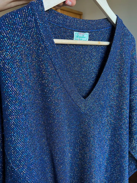 Maglione blu con lurex