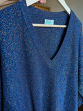 Maglione blu con lurex