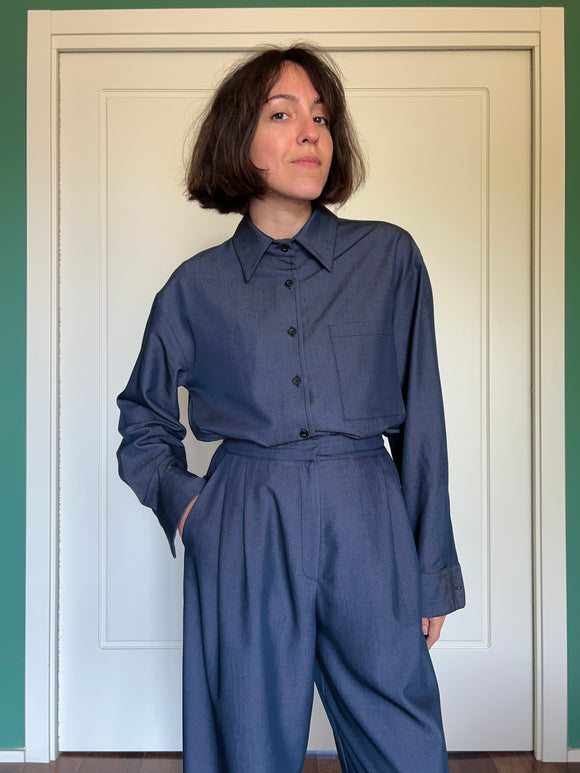 Camicia sartoriale denim blu