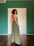 Abito lungo con la schiena nuda • verde