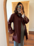 Giacca di pelle burgundy