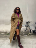 Maxi trench sartoriale beige