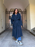 Trench lungo blu