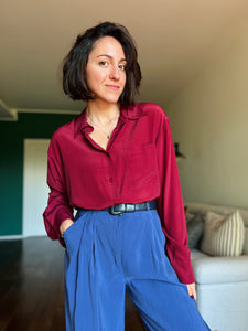 Camicia sartoriale seta rossetto