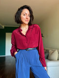 Camicia sartoriale seta rossetto