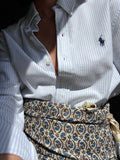 Combo pareo + camicia Ralph Lauren • bianco righe azzurre