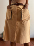 Gonna midi senape con tasche