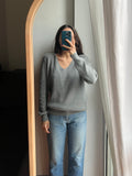 Maglione grigio scollo V