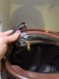 Borsa clip marrone scamosciata