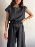 PRE ORDINE • Panta palazzo denim grigio
