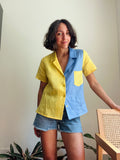Camicia Lara bicolor giallino + azzurro