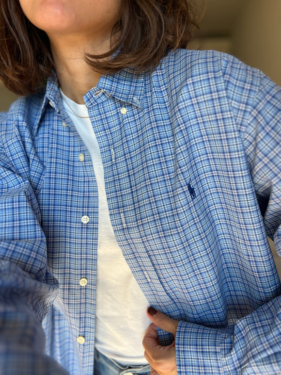 Camicia Ralph Lauren tartan azzurra