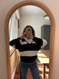 Pullover a righe bianche