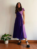 Abito di seta bicolor viola + lilla