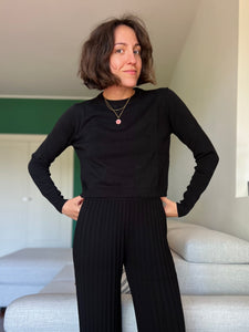 Maglione corto cotone nero