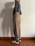 Pantalone di lana puntinato marrone