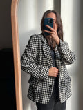Blazer pied de poule bianco e nero