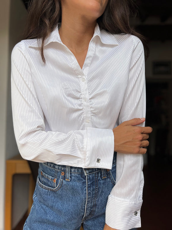 Camicia bianca righe lucide
