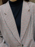 Blazer pied de poule con bordeaux e verde