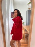 Camicia ampia cotone rosso