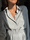 Camicia ampia fresco lana grigio chiaro