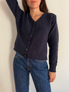 Cardigan corto blu