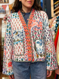 Giacca trapuntata double-face • modello cardigan • patchwork bianca