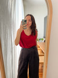 Top di seta bordeaux