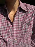 Camicia Ralph Lauren quadretti vinaccia
