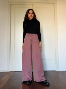 PRE ORDINE • Panta palazzo in maglina pied de poule