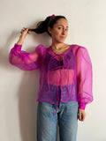 PRE ORDINE • Camicia con laccetti organza fuxia