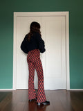 PRE ORDINE • Pantalone a zampa in maglina rombi