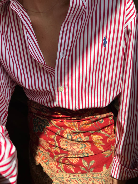 Combo pareo + camicia Ralph Lauren • beige e rosso