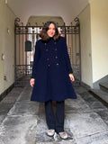 Cappotto svasato blu