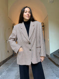 Blazer pied de poule con bordeaux e verde